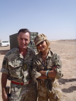 Lt Col Tim Purbrick with his biggest fan, Cheryl Cole