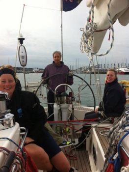 Motoring out of Cowes to start training